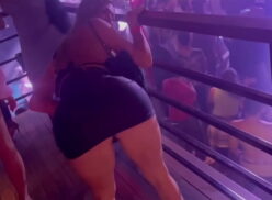 Blonde with a Large Ponytail Has Sex in the Club